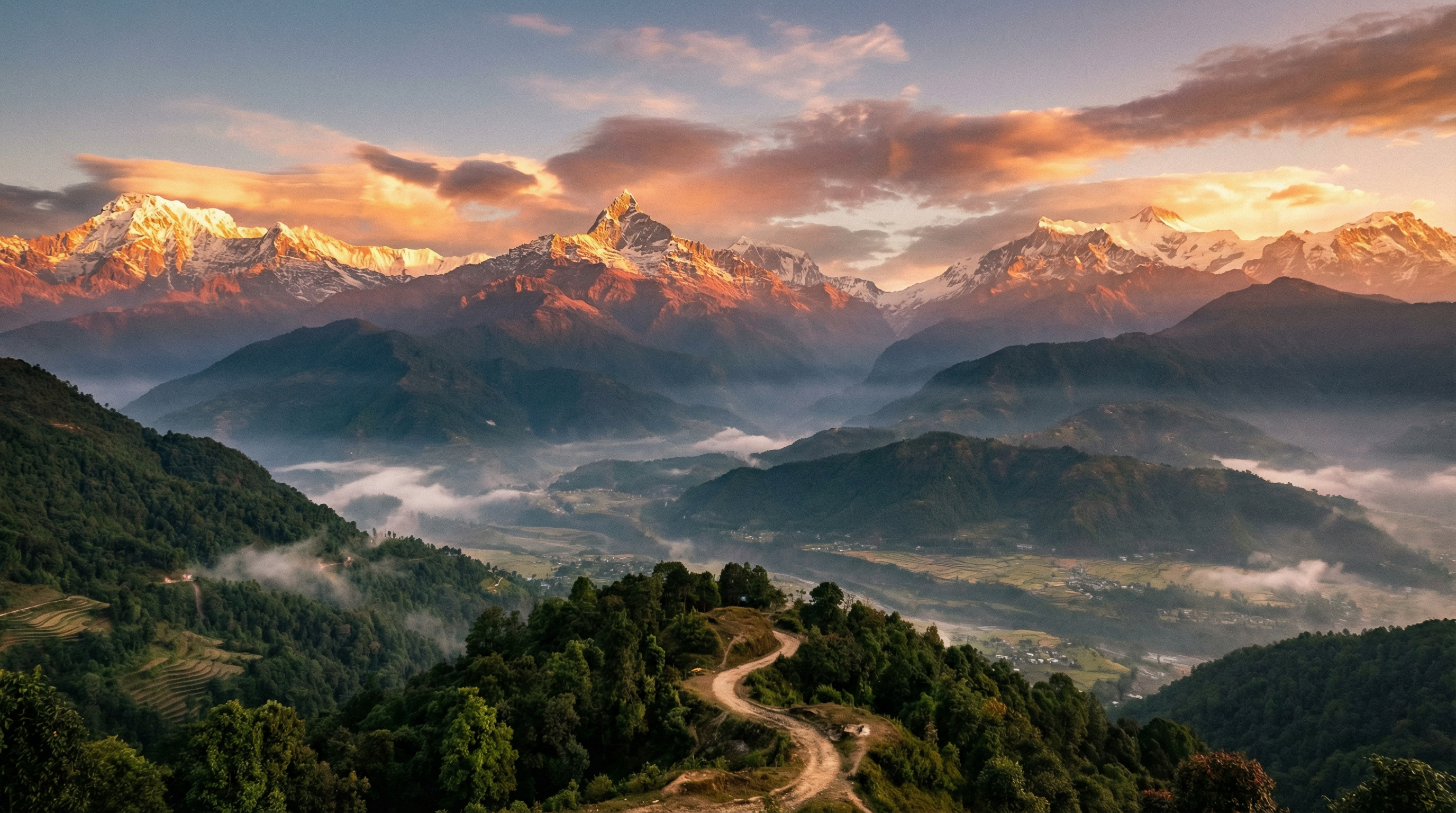 Himalayan Mountains at Sunrise